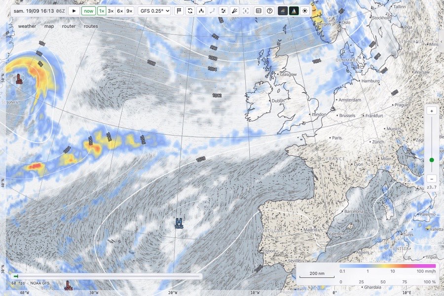 Nuages et pluie sur l’Atlantique et l’Europe
